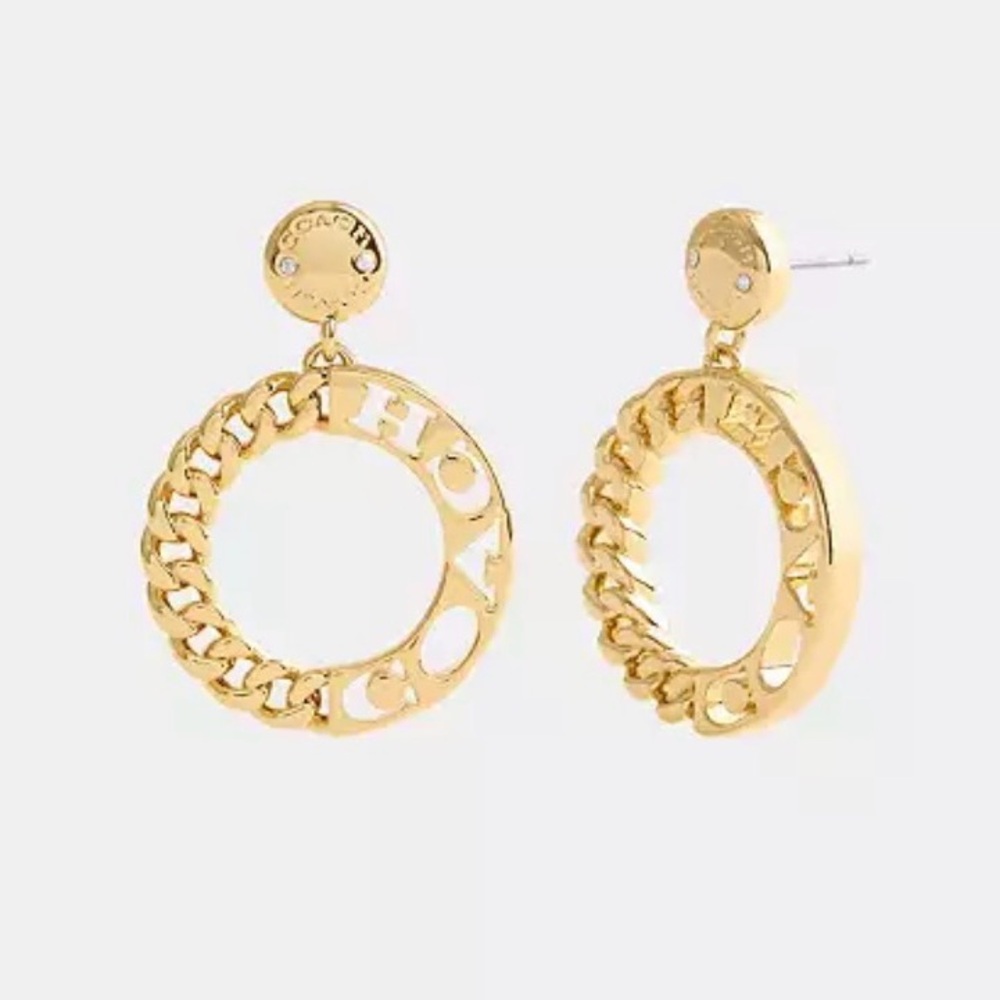 Coach Rivet Chain Drop Earrings - Picture 3 of 3